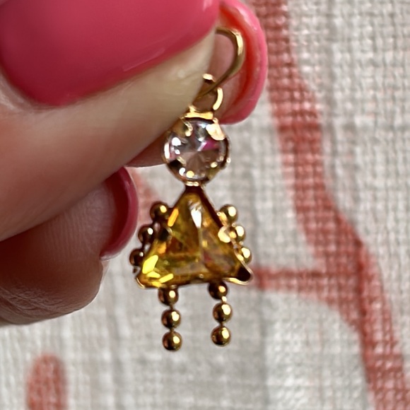 14k Gold Girl Charm November Birthstone Citrine - Picture 4 of 6